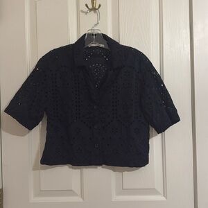 Abercrombie & Fitch Black Eyelet Blouse
